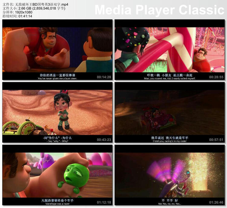 2012年美国经典动画片《无敌破坏王》蓝光国粤英3语双字