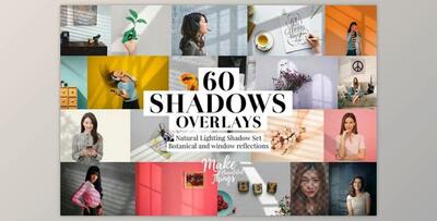 Natural shadows overlays set (PNG, PSD)