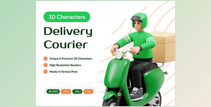 UI8 – Delivery Courier 3D Character Illustration