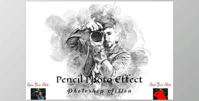 Pencil Photo Effect Photoshop Action CreativeMarket - 7135780