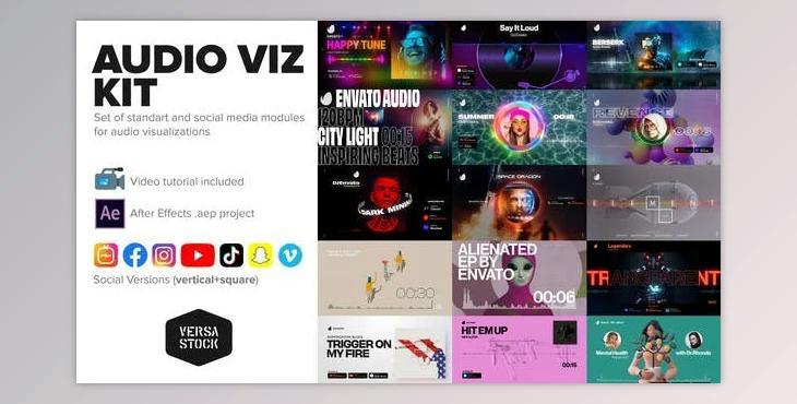 Audio Visualization Social Media Kit (Videohive 29347563)