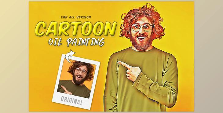 Cartoon Oil Painting CreativeMarket - 6649383