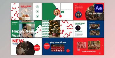 New Year Youtube End Screens for After Effects (Videohive 42061198) - AE Project