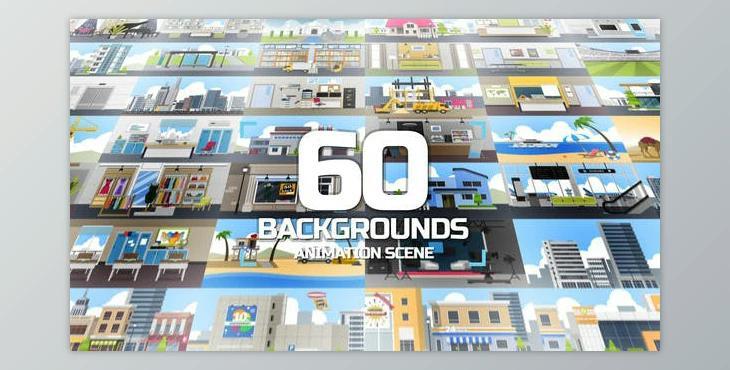 60 Backgrounds Animation Scene (Videohive 34211583) - AE Project