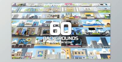 60 Backgrounds Animation Scene (Videohive 34211583) - AE Project
