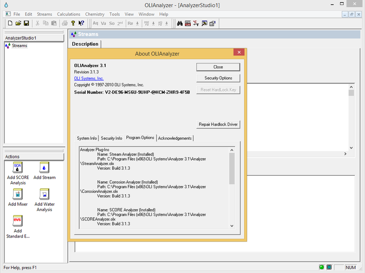 OLI Systems 2010 – Analyzer 3.1.3 + ScaleChem 4.0.3