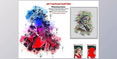 Art Canvas Painting Photoshop Action CreativeMarket-5758027 (PAT, ATN, ABR)