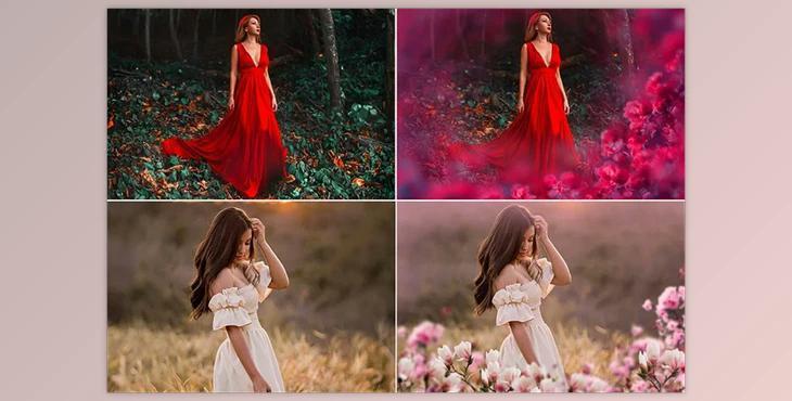 42 Painted Flowers Photo Overlays