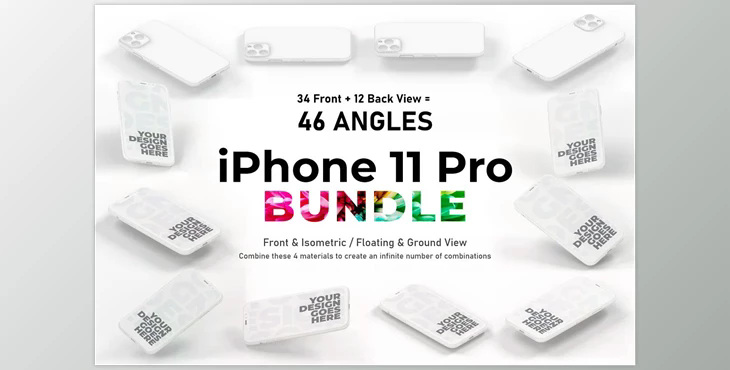 iPhone 11 Pro Mockup Bundle CreativeMarket 5358205