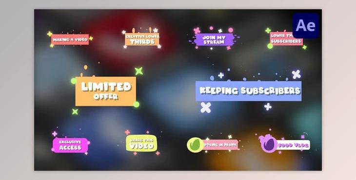 Cartoon Lower Thirds And Subscribers for After Effects (Videohive 52056480) - AE Project