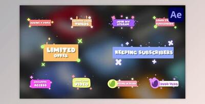 Cartoon Lower Thirds And Subscribers for After Effects (Videohive 52056480) - AE Project