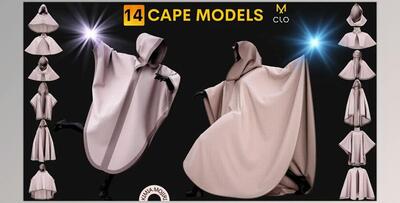 Artstation – 14 Cape Models (Male / Female) – Marvelous Designer / CLO3D PROJECTS+OBJ+FBX