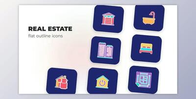Real Estate – Flat Outline Icons (Videohive 45847877) - AE Project