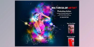 Watercolor Artist Photoshop Action CreativeMarket-6004640 (ATN, ABR)