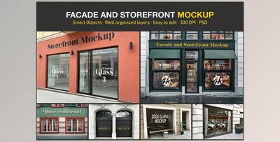 Facade and StoreFront Mockup Set CreativeMarket - 7366275