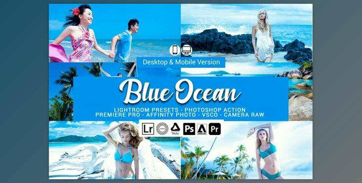 Blue Ocean Lightroom Presets CreativeMarket-5156440 (XMP, LRTEMPLATE, DNG, PS)