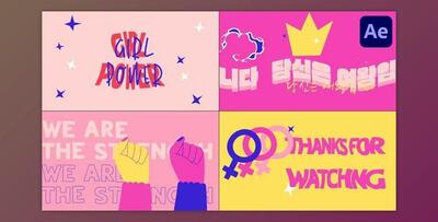 Girl Power Typography Scenes for After Effects (Videohive 51236598) - AE Project
