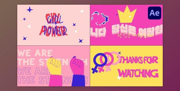 Girl Power Typography Scenes for After Effects (Videohive 51236598) - AE Project