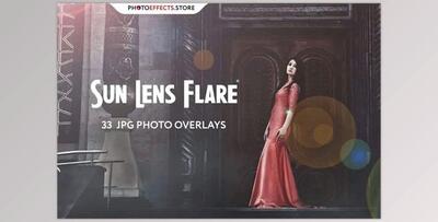 33 Sun Lens Flare Photo Overlays Set