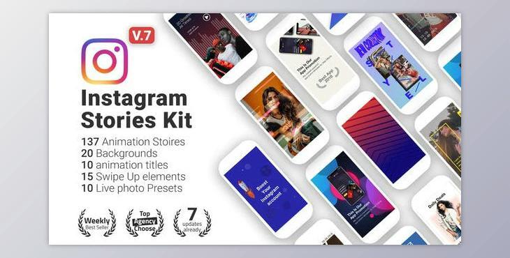 Instagram Stories Kit // Instagram Story Pack v7 (Videohive 22195723)
