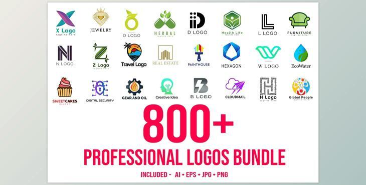 800+ Professional Logos Bundle CreativeMarket - 6294374