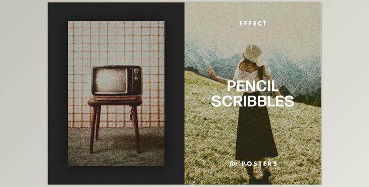 Pencil Scribbles Effect for Posters CreativeMarket - 7202361