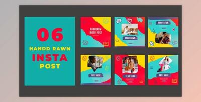 Colorful Hand Drawn Instagram Social Media Post (Videohive 39215444) - AE Project