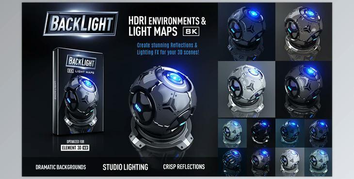 VideoCopilot – Element 3D v2.2.2.2155 + BackLight – 8K Environments & Light Maps