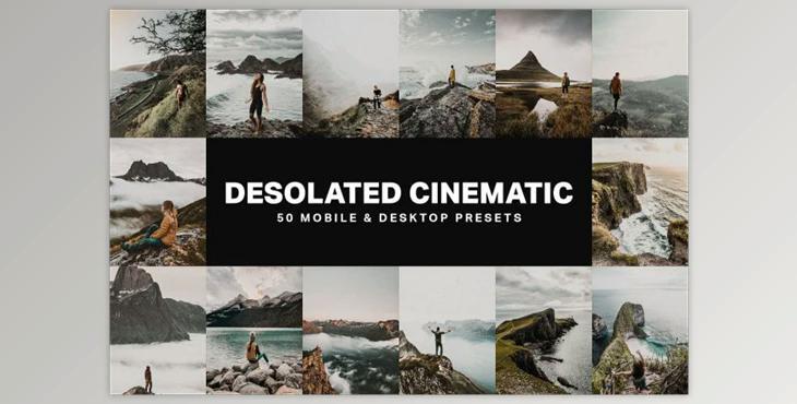 50 Desolated Cinematic Lightroom Presets and LUTs (CreativeMarket 4755397) - XMP, PNG, DNG, ZIP, PDF