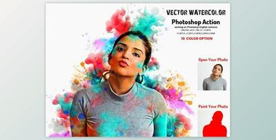 Vector Watercolor Photoshop Action By Studio Retouch