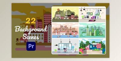 22 Background Scenes - MOGRT (Videohive 30583729)