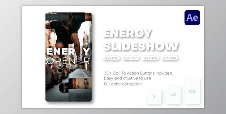 Energy Slideshow – Instagram Reels, TikTok Post, Short Stories (Videohive 41407206) - AE Project