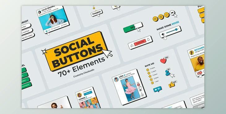 Social Media Buttons Pack (Videohive 35450339) - AE Project