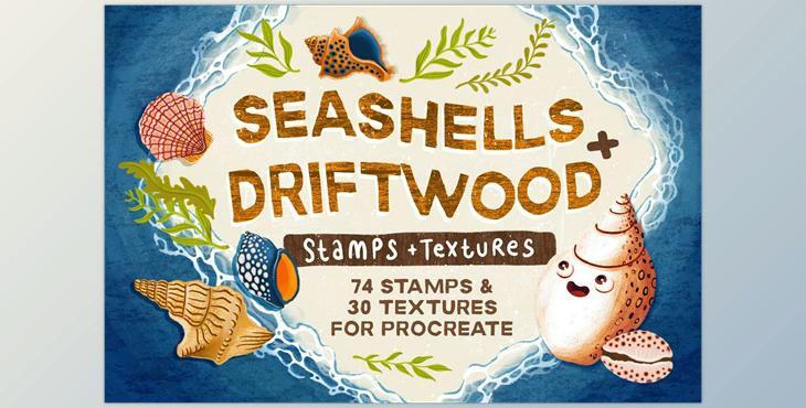 Seashells + Driftwood Procreate Set CreativeMarket - 6462824