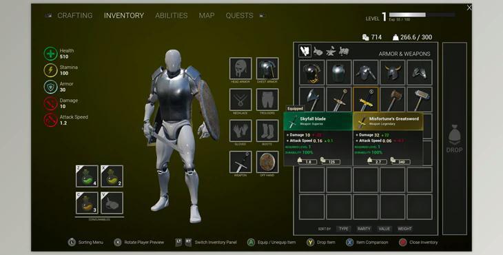 Unreal Engine - RPG Inventory and Interaction System v1.9 (engine version 5.1)