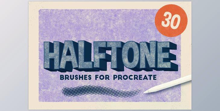 HALFTONE BRUSHES FOR PROCREATE CreativeMarket - 3628249