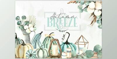 Autumn Breeze. Watercolor collection