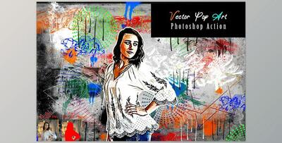 Vector Pop Art Photoshop Action CreativeMarket - 7391055