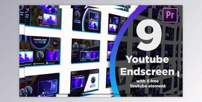 Youtube End Screens 9+5 (Videohive 28468368) - PR Project