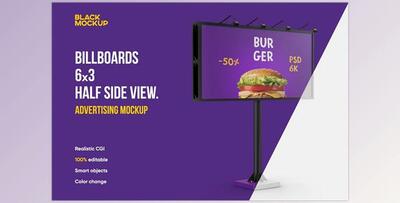 Billboard 6×3 Mockup CreativeMarket-5529294 (PSD)