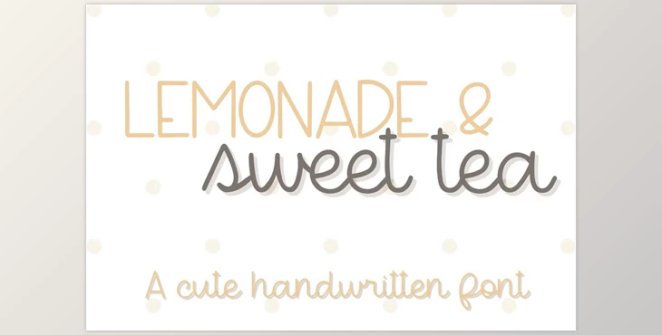 Lemonade & Sweet Tea - Cute Handwritten Font