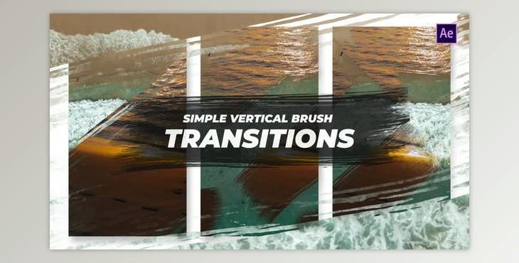 Simple Vertical Brush Transitions After Effects (Videohive 47979829) - AE Project