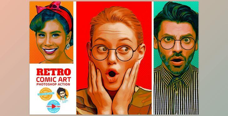 Retro Comic Art Effect CreativeMarket - 6695932