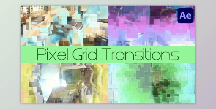 Pixel Grid Transitions for After Effects (Videohive 45704848) - AE Project