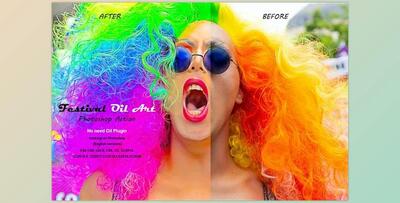 Festival Oil Art Photoshop Action CreativeMarket-5340252