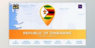 Zimbabwe Map – Republic of Zimbabwe Travel Map (Videohive 39799504) - AE Project