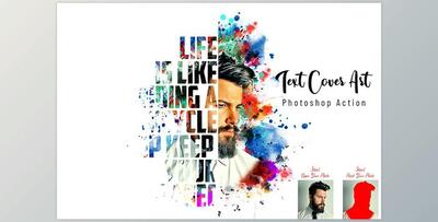 Text Cover Art Photoshop Action CreativeMarket - 7235138