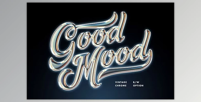 Vintage Gleam Chrome Text Effect - 92136832