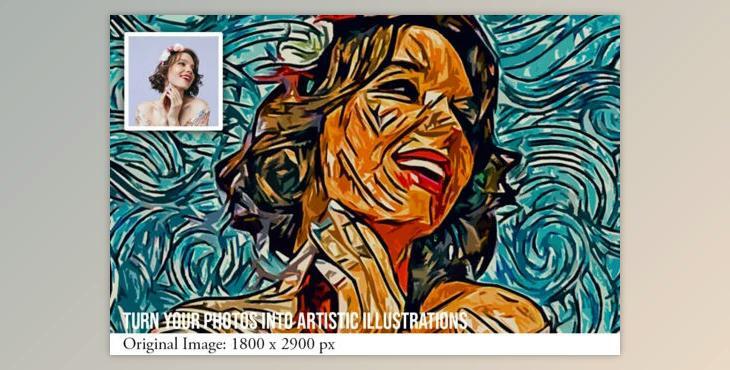 PRISMA Photo to Illustration Action for Photoshop