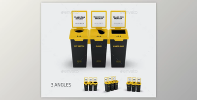 Plastic Trash Can Mockup Set GraphicRiver - 36369406